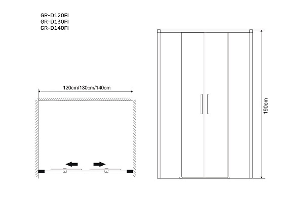 Дверь в нишу GR-D130 Fly (130*190) 1 место