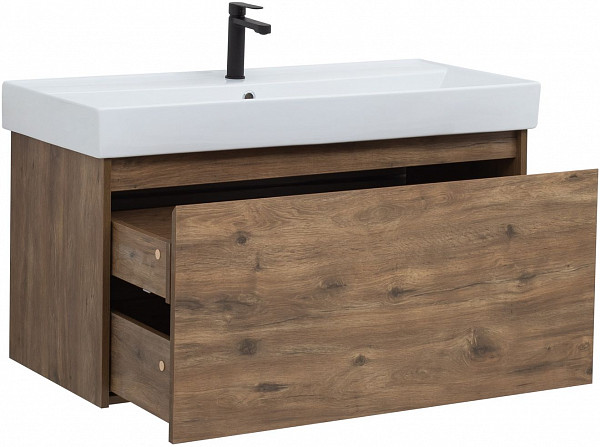 Тумба под раковину Aquanet Nova Lite 100 дуб рустикальный (1 ящик) 00249520