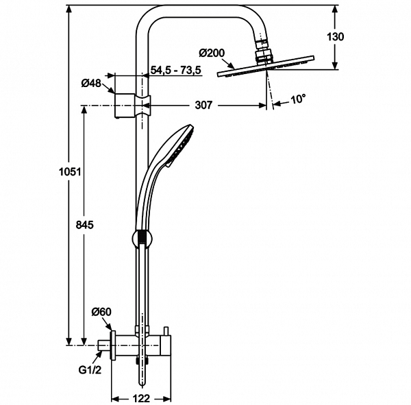 Душевая стойка Ideal Standard Ideal Duo A5689AA