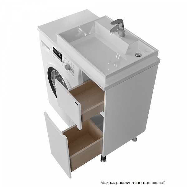 Тумба СаНта "Лондон 29" 2 ящ напольная, (ум. Юпитер 900*500 литой мрамор),