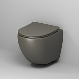 Унитаз GR-4455GSMS Color (485*365*360) ХАКИ МАТОВЫЙ подвесной БЕЗОБОДКОВЫЙ с тонкой крышкой