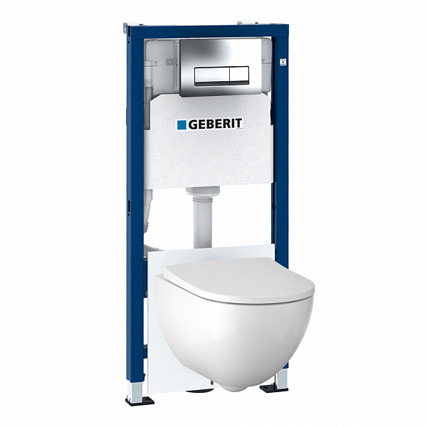 Унитаз с инсталляцией Geberit Acanto 500.128.21.A с горизонтальным выпуском