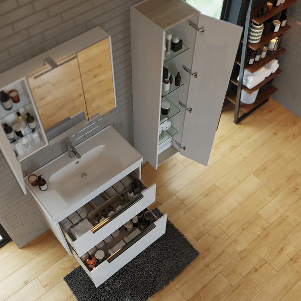 Пенал Dreja Prime, белый глянец, 35 см