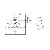 Раковина под тумбу Акватон - ОТЕЛЬ 3/80 с навесами 1A70063NOT010