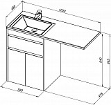 Тумба под раковину Aquanet Токио 58 белый (напольная, 1 ящик, 2 дверцы) 00237745
