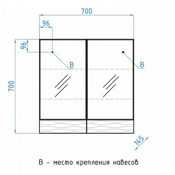Зеркальный шкаф Style Line Ассоль 70х70, Люкс