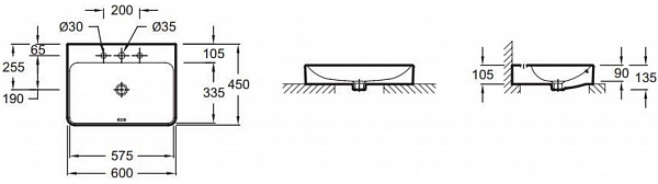 Накладная раковина Jacob Delafon Vox 60х45 см EVD112-00