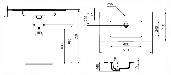 Раковина Ideal Standard Tempo E066801 60 см