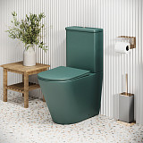 Унитаз GR-4480OLMS Color (620*365*810) ЗЕЛЕНЫЙ МАТОВЫЙ напольный БЕЗОБОДКОВЫЙ, 2 ме