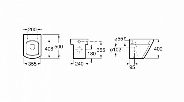 Унитаз (чаша) Roca Hall приставной 347627000 под скрытый бачок