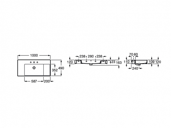Раковина Roca Inspira Square Unik 100x49 32752A000