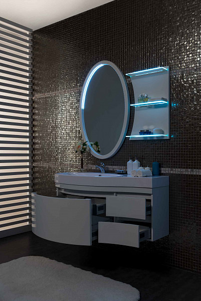 Тумба с раковиной Aquanet Опера 115 L белый (2 дверцы 2 ящика) 00212990