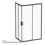W93G-404-120280-BT Gem S Twin Slide 120x80. Душевое ограждение,120x80, профиль черный мат., стекло п