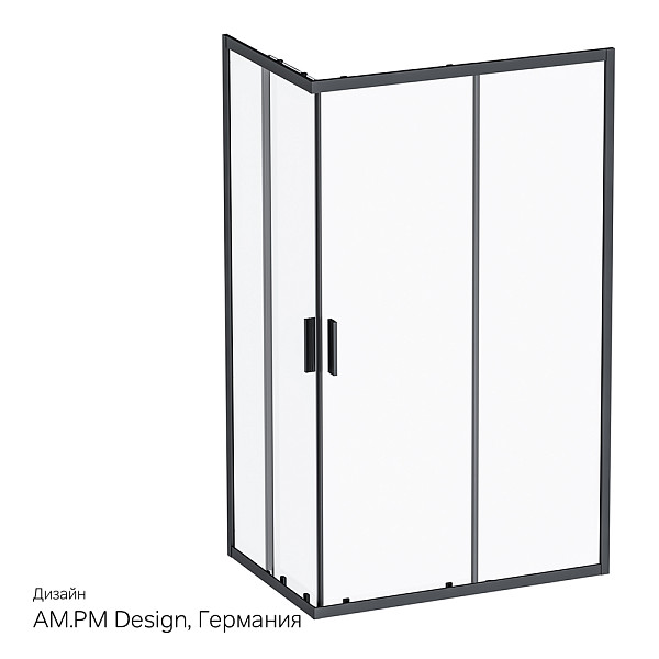W93G-404-120280-BT Gem S Twin Slide 120x80. Душевое ограждение,120x80, профиль черный мат., стекло п