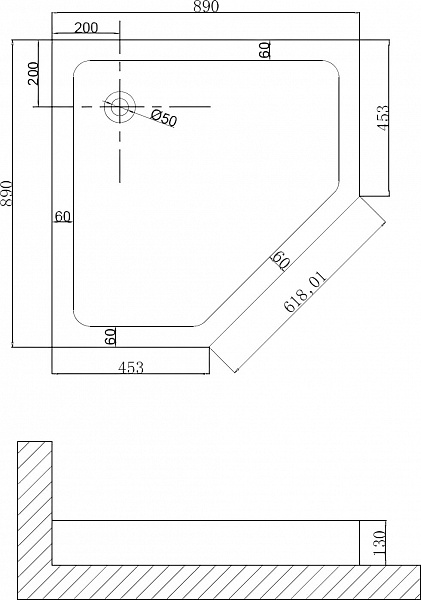 Душевой поддон Niagara Nova 90х90х13 NG- 90-90D