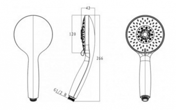 Ручной душ 5 режимов Bravat Waterfall P70139CP-2-RUS