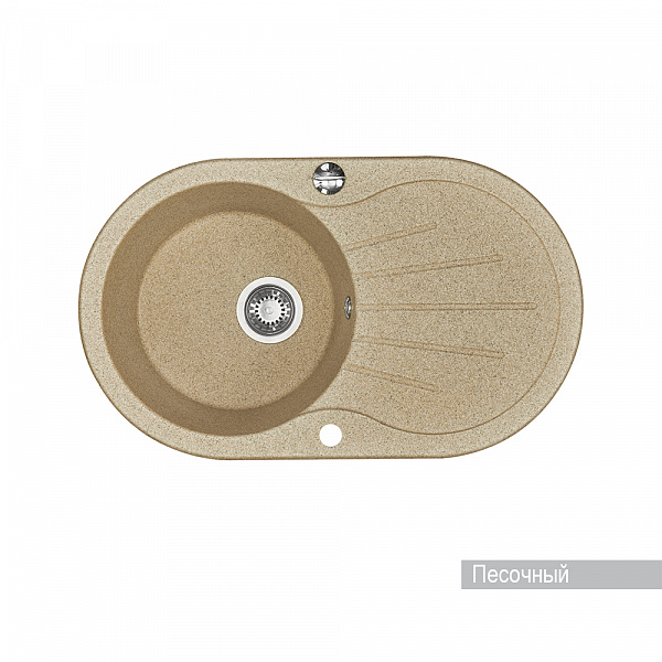 Мойка для кухни Aquaton Паола круглая с крылом песочная 1A714032PA220