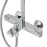 F078F500 Func, душ. система: см-ль д/ванны/душа с ТМС, душ.штанга, верхн. душ квадр., ручн.душ, хром