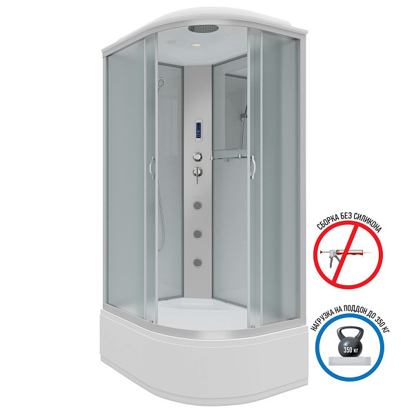 Душ.каб. NG-2310-14LF (1200х800х2150) высокий поддон(40см) стекло МАТОВОЕ 4 места