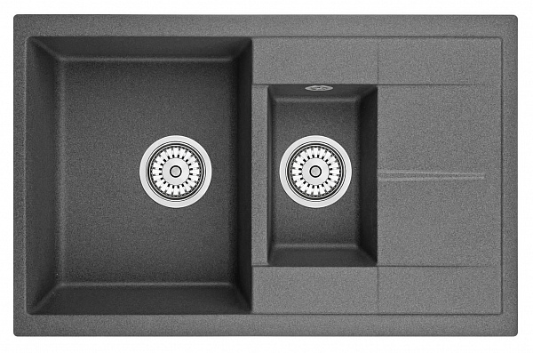 Мойка кухонная Granula прямоугольная кварц 7802, ГРАФИТ