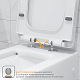 Унитаз Cristal GR-4491 Cristal (680*370*835) напольный с толстой крышкой, 1 место