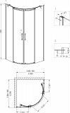 Душевой уголок Grossman GR-4100 Galaxy 100*100*190 полукруг, двери раздвижные