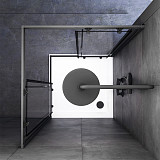 W90G-403-090BT Душевое ограждение Gem Square Slide 90x90 стекло прозрачное, профиль черный матовый,