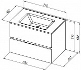Тумба под раковину Aquanet Алвита New 70 2 ящика, белый матовый 00303909