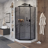 Душ. уголок NG-010-14DT (1000х1000х1950) низкий поддон(13см) стекло ТОНИРОВАННОЕ, 2 места