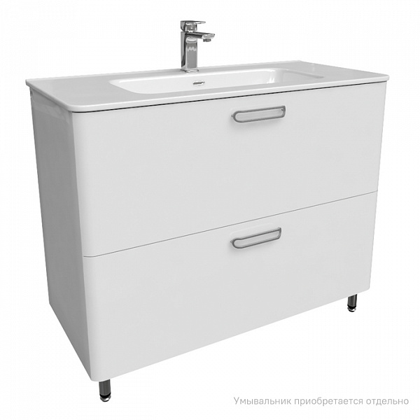 Тумба напольная, белая, 100 см, Brick, IDDIS, BRI10WFi95. Подходит ум. 0101000i28