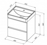 Тумба под раковину Aquanet Вега 50 (2 ящика) 00308332