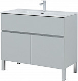 Тумба под раковину Aquanet Алвита New 100 1 ящик, 2 дверцы, серый 00277556