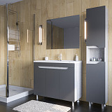 Тумба "Абигель 65", 2 дв., серый / цемент, Milen 65 / км