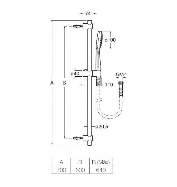 Душевой гарнитур Roca Stella 100/1F 5B9D03C00