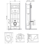 DX36.IS10151.1701 Инсталляция с клав глянц хром с подв унит Scandinavian Pure безободк с сид м/лифт