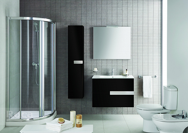 Тумба под раковину Roca Victoria Nord Black Edition 80 2 ящика ZRU9000097