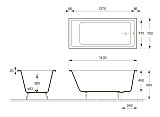 Ванна чугунная Delice Level 1400х700 с отверстиями под ручки