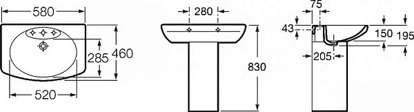 Раковина Roca Dama Senso 58x46 327512000