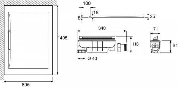 Поддон для душа Jacob Delafon Flight Pure 140х80 см E62329-00