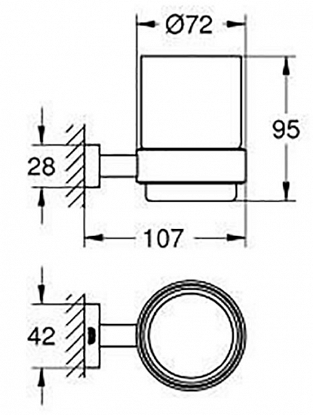 Стакан с держателем для зубных щеток Grohe Essentials Cube 40755001 Хром