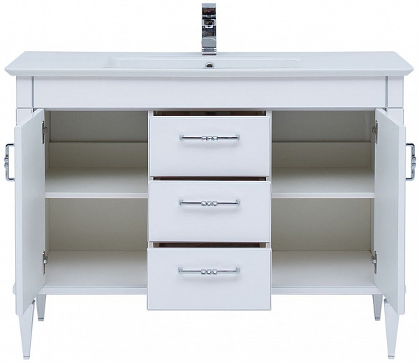 Тумба под раковину Aquanet Селена 120 белый/серебро 00201652