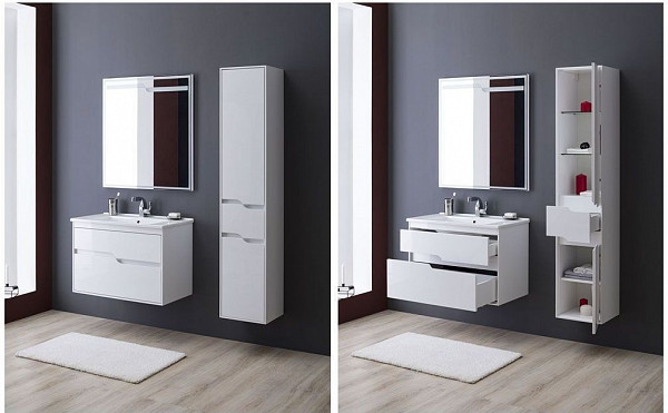 Тумба с раковиной Aquanet Модена 85 белый 00212663