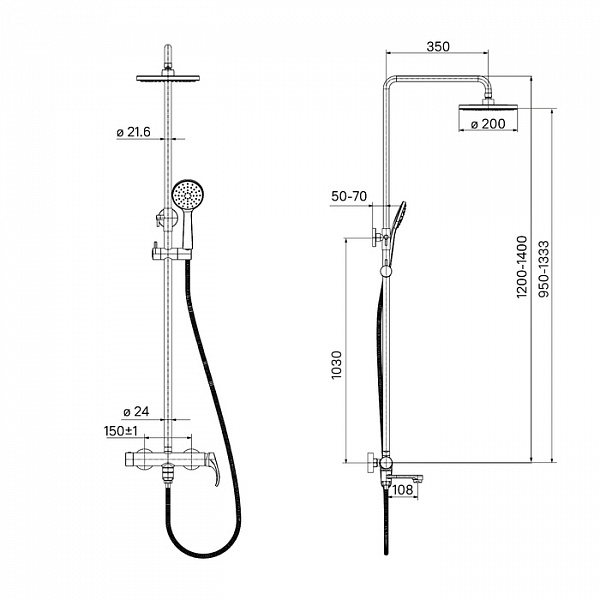 Смеситель с верхним душем, Joker, IDDIS, JOKSB1Fi06