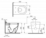 Чаша приставного унитаза Bocchi Venezia 1301-001-0129 белая