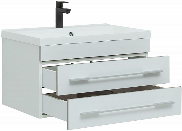 Тумба под раковину Aquanet Верона 75 белый (подвесная 2 ящика) 00176669