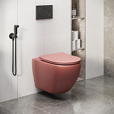 Унитаз GR-4411PIMS Color (550*360*375) РОЗОВЫЙ МАТОВЫЙ подвесной БЕЗОБОДКОВЫЙ