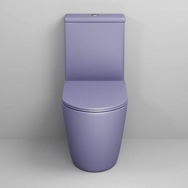 Унитаз GR-4480LIMS Color (620*365*810) ФИОЛЕТОВЫЙ МАТОВЫЙ напольный БЕЗОБОДКОВЫЙ, 2 места