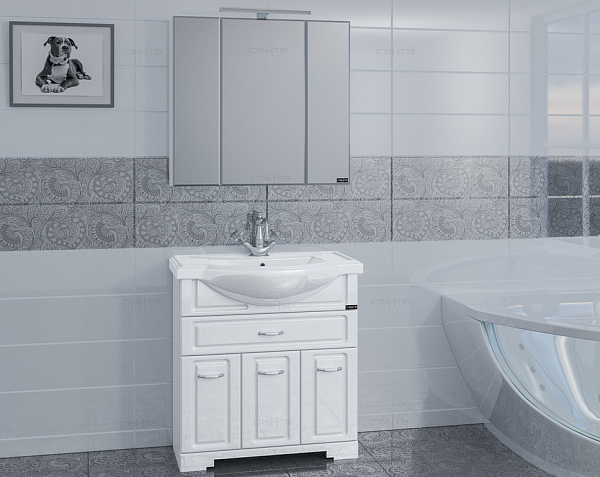 Тумба под раковину Монарх 80 на цоколе Санта 700126