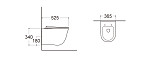AQ1111-00 КЛАССИК Унитаз подвесной безободковый 525*365*340