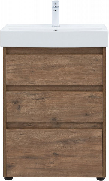 Тумба под раковину Aquanet Nova Lite 60 дуб рустикальный (3 ящика) 00302471